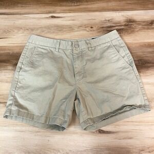 BONOBOS Shorts Mens 32 Slim 5 Inch Chino Khaki Tan Flat Front Cotton Blend
